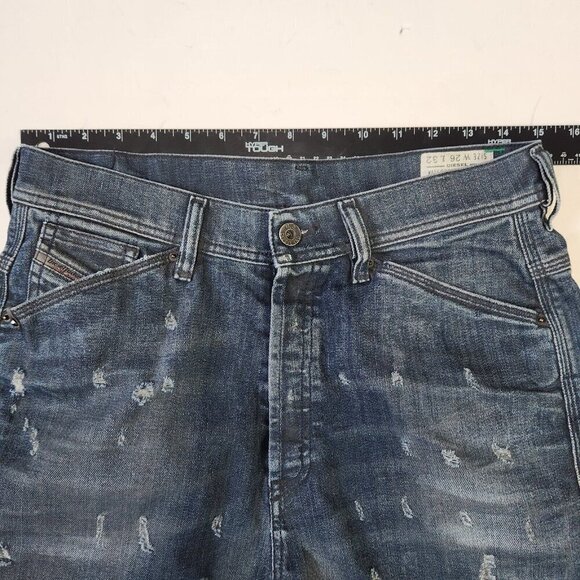Diesel Tintsie Low Crotch Distressed‎ Baggy Jeans Womens 26 Blue Button Fly - Picture 6 of 16